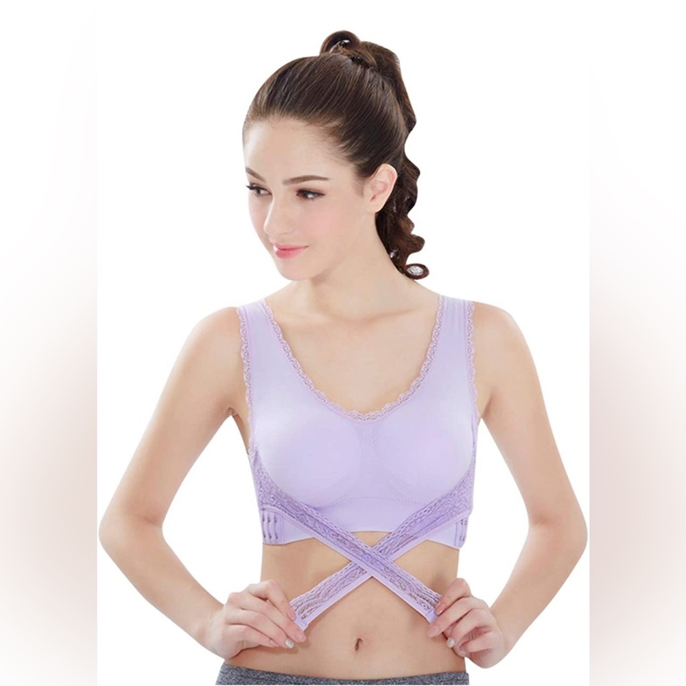 Mauve criss cross bra xxxl
